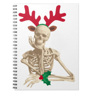 christmas reindeer skeleton notebook