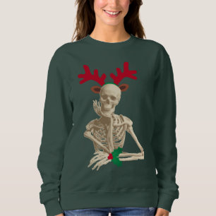 christmas reindeer skeleton sweatshirt