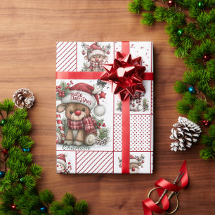 Christmas Reindeer & Snowman Wrapping Paper