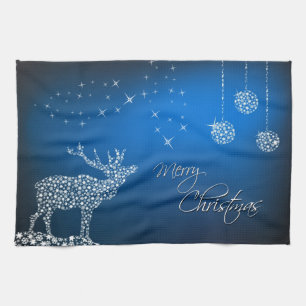 Christmas Reindeer & Stars Kitchen Towel