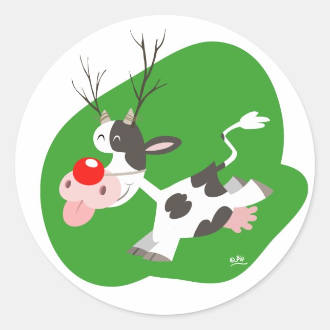 Christmas reindeer sticker (Front)