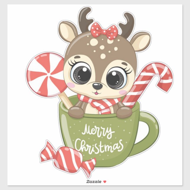 Christmas Reindeer Sticker (Sheet)