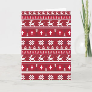Christmas Reindeer Stripe Card