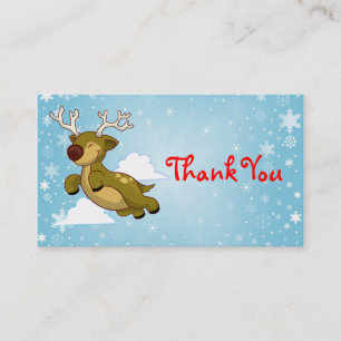 Christmas Reindeer Thank You Business Card