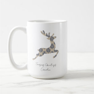 Christmas Reindeer Toile  Coffee Mug