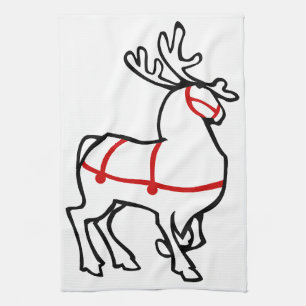 Christmas Reindeer Towel Custom Holiday Tea Towels