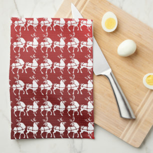 Christmas Reindeer Towel Custom Holiday Tea Towels