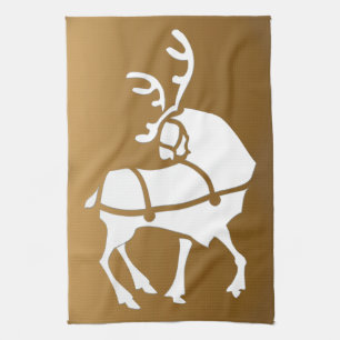 Christmas Reindeer Towel Custom Holiday Tea Towels