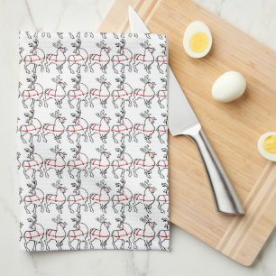 Christmas Reindeer Towel Custom Holiday Tea Towels