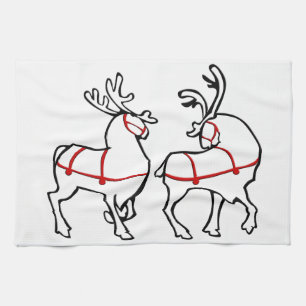Christmas Reindeer Towel Custom Holiday Tea Towels