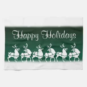 Christmas Reindeer Towel Custom Holiday Tea Towels