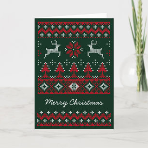 Christmas Reindeer Ugly Sweater carte de voeux