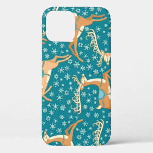 Christmas Reindeer: Vintage Seamless Pattern. iPhone 12 Case