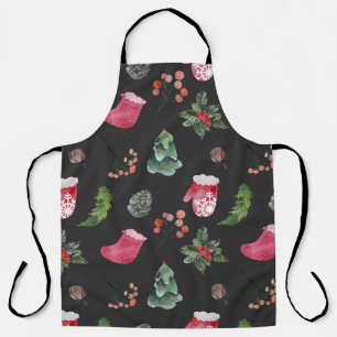 Christmas Reindeer: Watercolor Seamless Pattern Apron