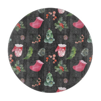 Christmas Reindeer: Watercolor Seamless Pattern Cutting Board