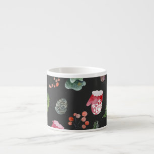 Christmas Reindeer: Watercolor Seamless Pattern Espresso Cup