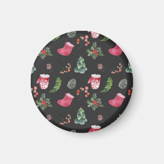 Christmas Reindeer: Watercolor Seamless Pattern Magnet