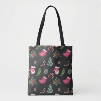 Christmas Reindeer: Watercolor Seamless Pattern Tote Bag