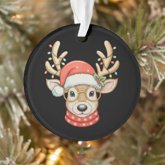 Christmas Reindeer Xmas Lights Glasses Santa Hat