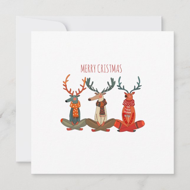 Christmas reindeer yoga. Moose Thank You Card (Front)