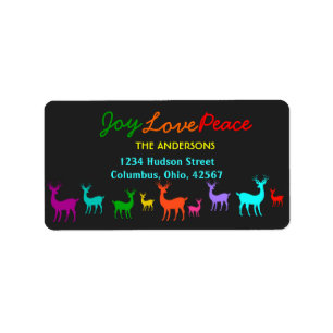 Christmas Reindeers Joy Love Peace Address Labels