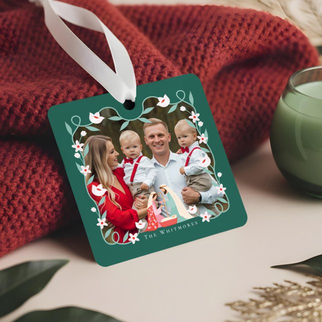Christmas Religious Nativity Scene Photo Keepsake Metal Ornament (Christmas Religious Nativity Scene Photo Keepsake Metal Ornament)