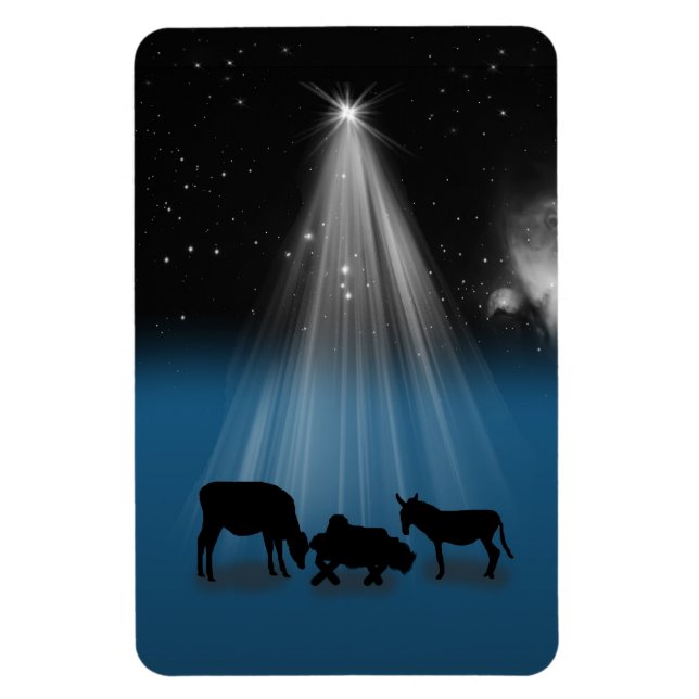 Christmas, Religious, Nativity, Stars, Magnet (Vertical)
