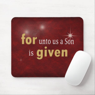 Christmas Religious Text on Red Mouse Pad