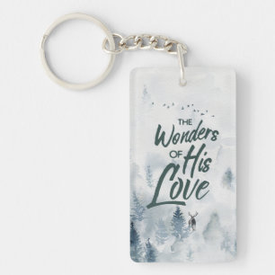Christmas Religious Wonders of His Love Blessings Keychain