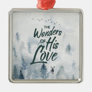 Christmas Religious Wonders of His Love Blessings Metal Ornament