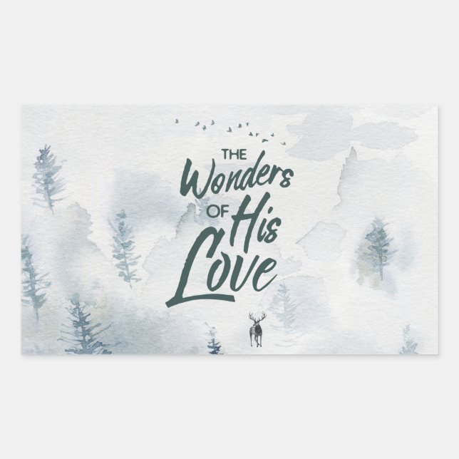 Christmas Religious Wonders of His Love Blessings Sticker (Front)