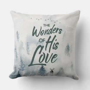 Christmas Religious Wonders of His Love Blessings Throw Pillow