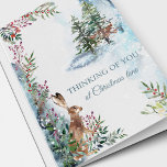 Christmas Remembrance Card | Woodlands<br><div class="desc">After the loss of a loved one, it is very difficult to spend the Christmas holiday season without that family member. Send some love with this card featuring a watercolor woodlands Christmas scene. Text inside card: " Thinking of you with caring thoughts and wishing you comfort and peace this Christmas...</div>