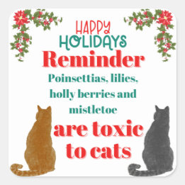 Christmas Reminder for Cat Lovers Square Sticker