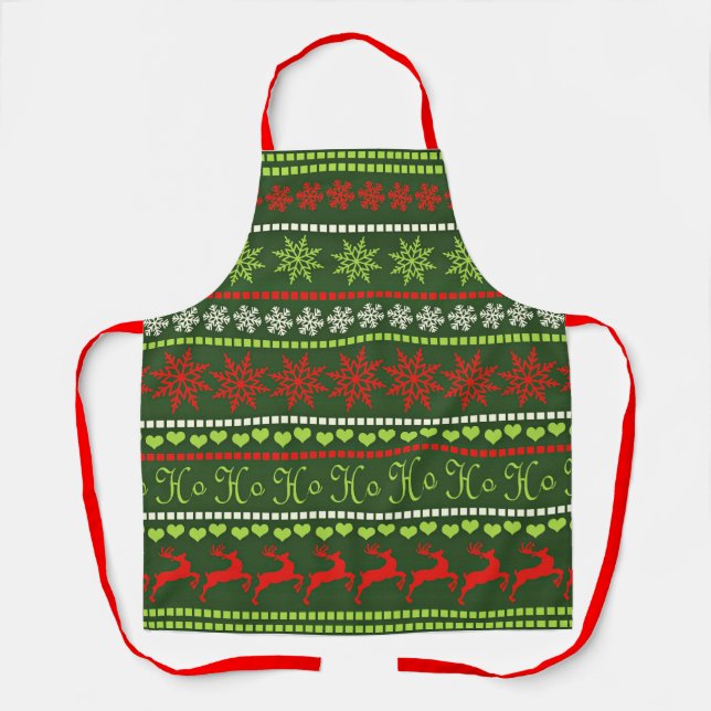 Christmas Repeating Pattern Apron (Front)