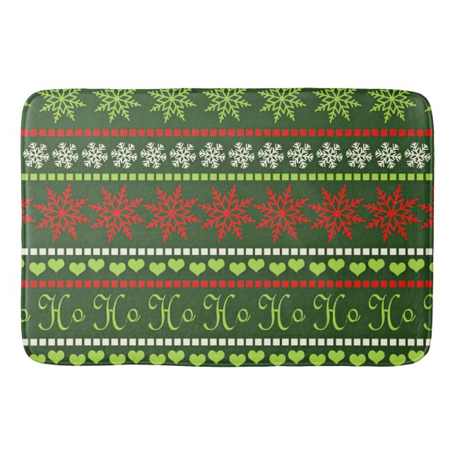 Christmas Repeating Pattern Bath Mat (Front)