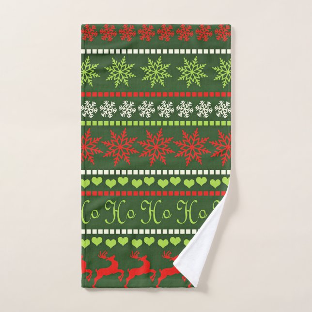 Christmas Repeating Pattern Hand Towel (Hand Towel)