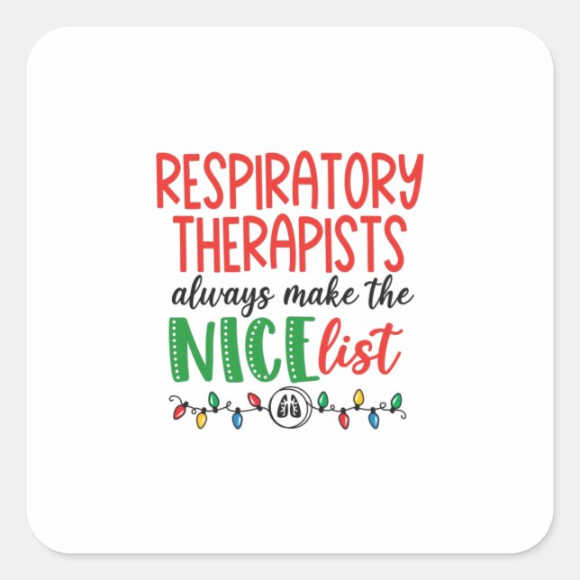 Christmas Respiratory therapist, therapy Square Sticker (Front)