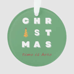  Christmas, Retro Christmas Art, Holiday Season  Ornament