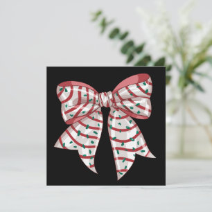 Christmas Retro Coquette Bow Xmas Candy Tree  Holiday Card