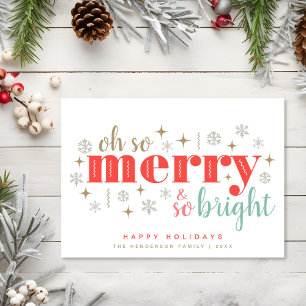 Christmas Retro Merry Bright Holiday Card