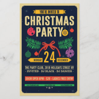 Christmas Retro Party Flyer