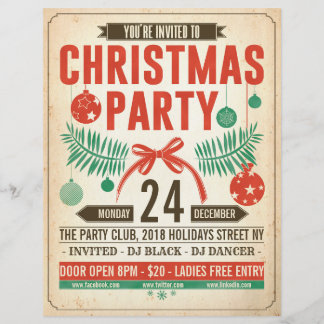 Christmas Retro Party Flyer