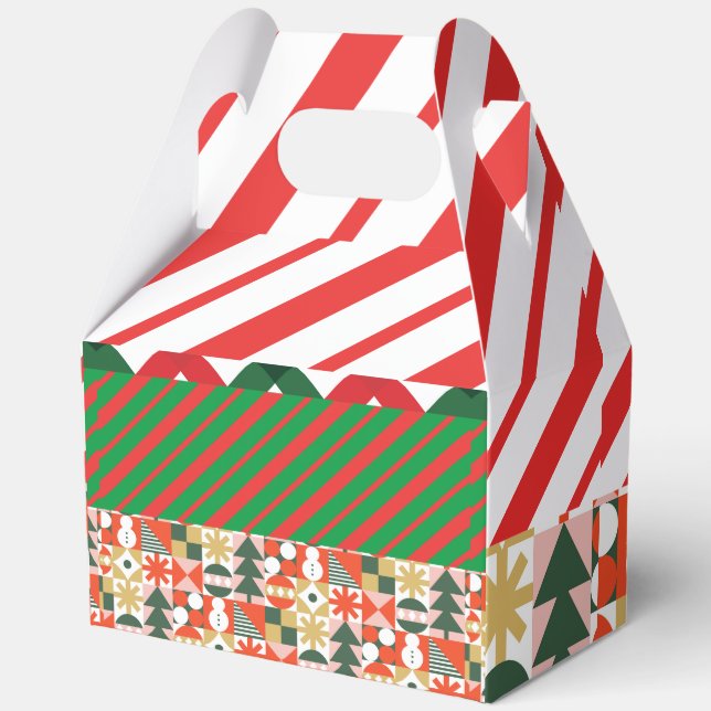 Christmas Retro Pattern Favor Box (Front)