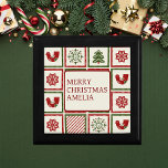 Christmas Retro Pattern Gift Box<br><div class="desc">Christmas Vitange Pattern,  Snowflake,  Christmas Tree</div>