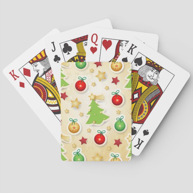 Christmas retro pattern playing cards (Back)