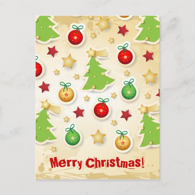 Christmas retro pattern, postcard (Front)