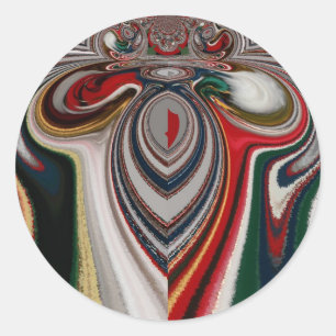 Christmas Retro Vintage Texture Abstract Art Print Classic Round Sticker