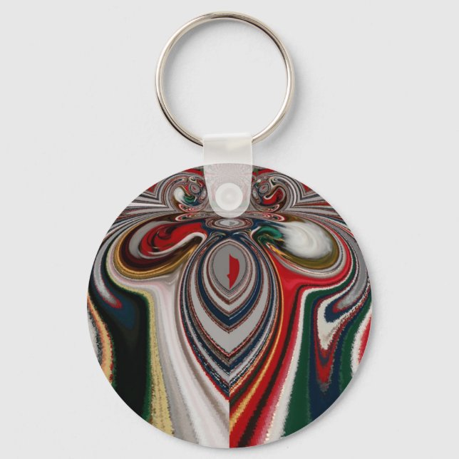 Christmas Retro Vintage Texture Abstract Art Print Keychain (Front)