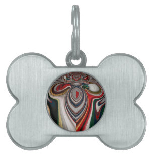 Christmas Retro Vintage Texture Abstract Art Print Pet Name Tag